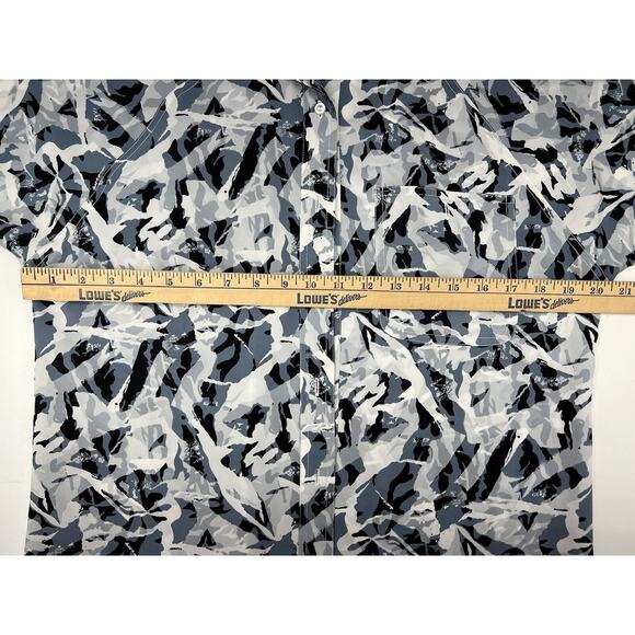 Womens Unbranded Gray and White Short Sleeve Button Up Shirt Size Unknown - Picture 7 of 11